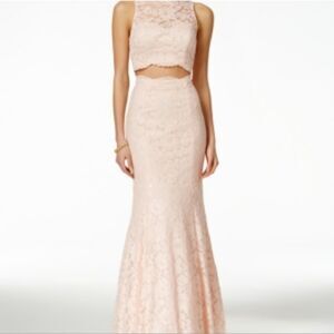 Embellished Lace Two-Piece Mermaid Gown